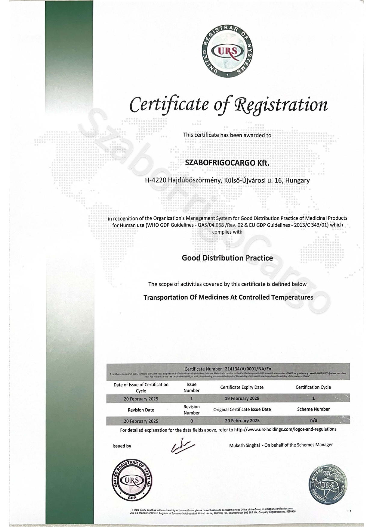 SzaboFrigoCargo GDP PHARMA